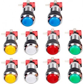 Pulsanti cromati LED con microinterruttore 4.8m (2 pz blu)