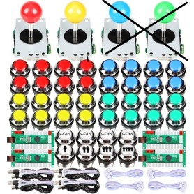 Kit 2 Leve Arcade 4 Giocatori + LED + USB