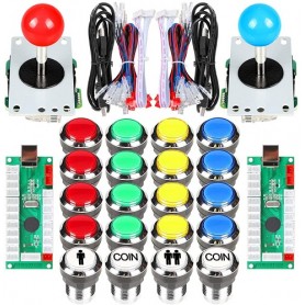Kit Arcade 2 Giocatori Cabinet Joystick LED Chrome