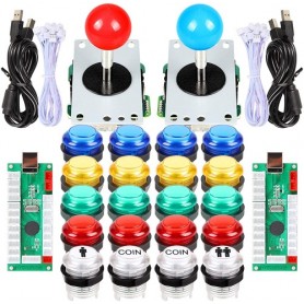 Kit Arcade 2 Giocatori Cabinet Joystick LED Chrome